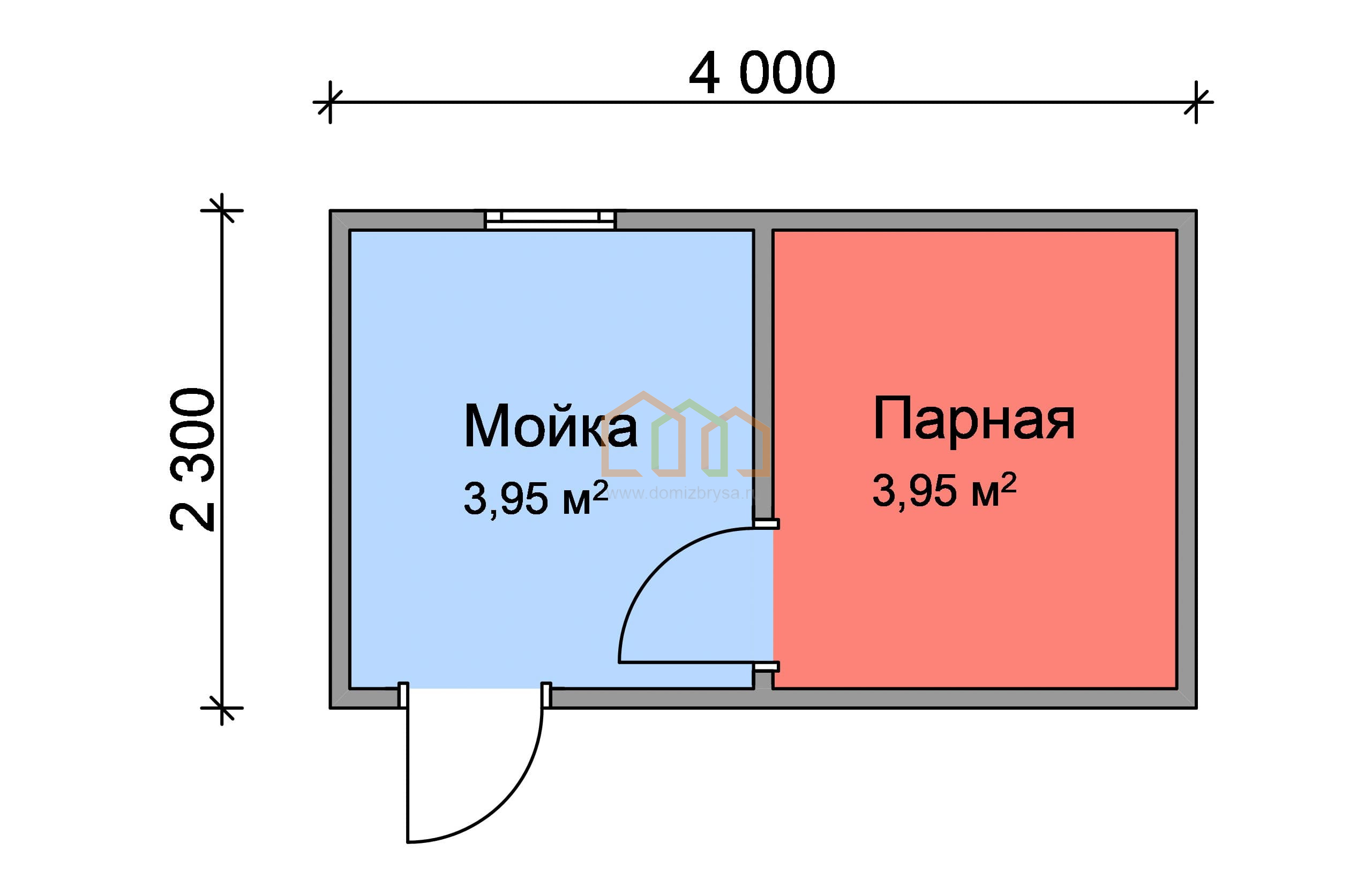 Перевозная баня из бруса 4х2,3 Площадь: 9.2 м² в готовом виде за 225500 под  ключ в Кирове